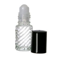 Mini Roll on Refillable Glass Perfume Bottle "Swirl" 1/8oz 3.5ml