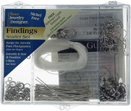 Darice 1972-08 Nickel Free Silver Finding Starter Kit in Clear Box