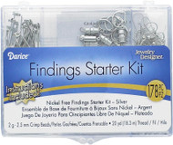 Darice 1972-08 Nickel Free Silver Finding Starter Kit in Clear Box