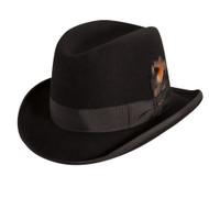 Scala Classico WF545 Mens Wool Felt Homburg Hats, Chocolate, XL