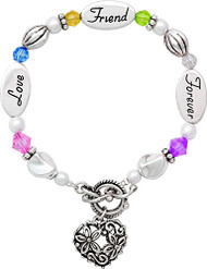 Love, Friend, Forever Silver & Crystal Expressively Yours Bracelet