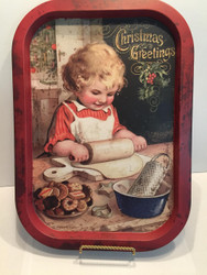 Adorable Vintage Style Child Cookie Tin Tray