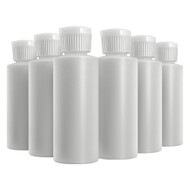 4 Oz Plastic Cylinder Bottles with Flip Top Pour Spout, Pack of 12