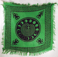 Tarot/altar Cloth - Celtic Design with Goddess and Phases of the Moon - 18"x 18".