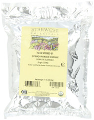 Starwest Botanicals Spinach Powder Organic, 1-Pound