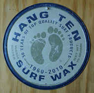 Hang Ten Surf Wax Round Tin Sign 12 x 12in