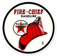 Texaco Fire Chief Tin Sign 12 x 12in