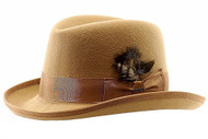 Scala Classico Men's Wool Felt Homburg Hat, Camel, Large