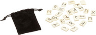 Bone Rune Stone Set, 25 Pieces with Pouch
