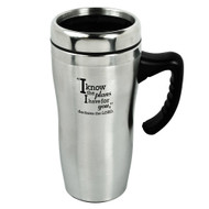 I Know The Plans Jeremiah 29:11 Stainless Steel Travel Mug with Lid and Handle (16 Oz Double-Wall Vacuum Insulated Coffee Cup)