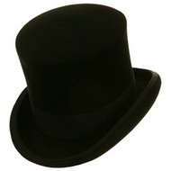 Black Mad Hatter Top Hat 100% Wool Victorian