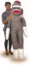 Pennington Bear Company The Original Sock Monkey, Giant, Hand-Knit, Plush Material, 72" inch - 6 Feet Tall