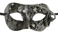 KAYSO INC Steampunk Half Face Mechanical Gears Venetian Masquerade Mask, Silver