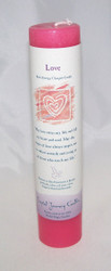 Crystal Journey Pillar Candle - Love - Olive Oil, Patchouli, Rose, Clove, Lavender, and Dragon's Blood