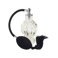 Vintage Style Refillable Empty Glass Perfume Bottle Black Bulb with Tassel Spray Atomizer 1.64 Oz