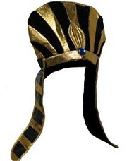 Egyptian Pharoah Black & Gold Headpiece Costume HAT