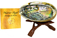 New Age Smudges and Herbs Abalone Shell 5-6" & 6" Wooden Tripod