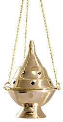 Accessories - Brass Burners Hanging Censer/Charcoal Incense Burner, 4.5" H
