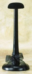 Small Black Wooden Hat Stand with Velour Top by Tripar