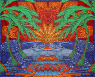 Sunshine Joy 3D Epic Surf Wave Tapestry Huge Beach Sheet Hanging Wall Art - Amazing 3-D Effects