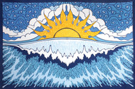 Sunshine Joy Sun Wave Surf Tapestry Tablecloth Beach Sheet Wall Art 30 x 45 Inches - Classic