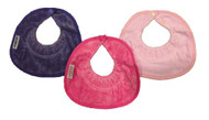 SillyBillyz Organic Cotton Bibs 3 Pack in Lilac Pale Pink and Fuchsia