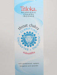 Triloka Ayurvedic Chakra Incense Sticks, 10 sticks, Throat Chakra