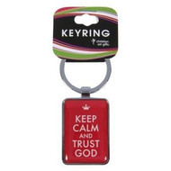 Keep Calm And Trust God Metal Keyring