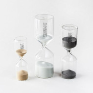 Set of 3 Sand Hourglass Timers, 5, 15 & 30 Minute Timers, Glass