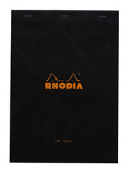 Rhodia Classic Black Notepad 8.25X11.75 Blank