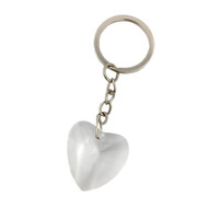 Chrome Key Chain with Crystal Heart Wedding Favors, 30