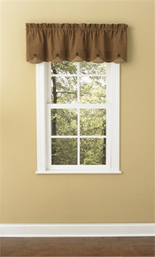 Lined Scalloped Valance-58"x15"-Shades of Brown-Park Designs