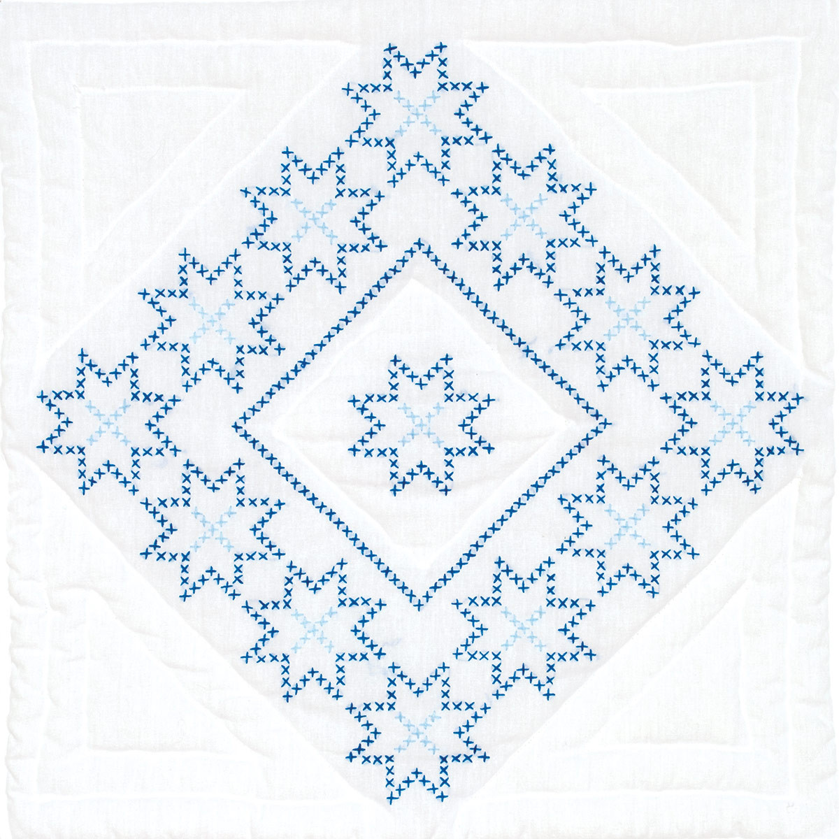Cross Stitch Panel of Stars 18" Quilt Blocks