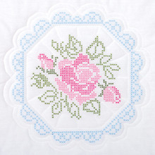 Cross Stitch Lacy Rose 18" Quilt Blocks