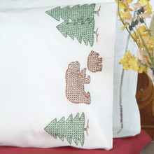 Bears in the Woods Perle Edge Pillowcases