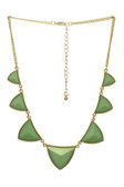 Triangle Stone Necklace Set With Gold Detailing