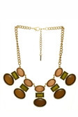Oval Shimmering Gem Statement Necklace