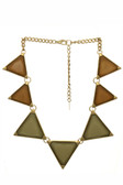 Large Shimmering Triangle Gem Necklace Set