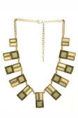 Shimmering Block Gem Necklace Set