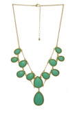 Gem Droplets And Chain Necklace Set