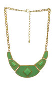 Gem Set Plated Bib Necklace Set