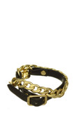 Chain And Leatherette Twist Bracelet