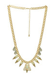 Gem Necklace Set With Gold Spikes