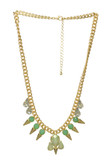 Gem Necklace Set With Gold Spikes