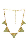 Triangle Gem Necklace Mint Gold Details