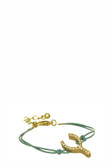 Rhinestone Wishbone Rope Bracelet