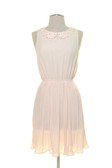 Pearl Collar Pleated Skirt Dress