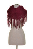 Mixed Knit Infinity Fringe Scarf