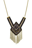 Beaded Tribal Statement Necklace