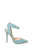 POTION-62  Ankle Strap Pointy Suede Pump
